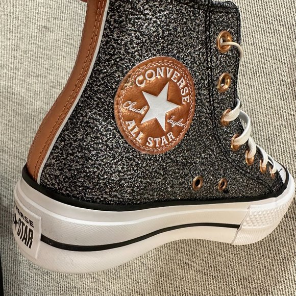 CONVERSE Chuck Taylor All Star Lift Metallic Glitter Sneaker Size 6.5 NEW - Picture 8 of 13